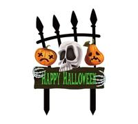 Milageto Halloween Yard Sign Metal Decorative Garden Stake Iron Art Ornament Halloween Decor for Holiday Outdoor Lawn Party Courtyard