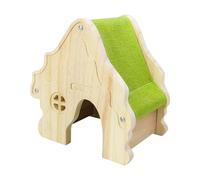 Milageto Hamster Wooden House Hideout Lovely Guinea Pig Wood Cabin Habitats Sleeping Nest for Rat Gerbils Dwarf Hamster Chinchilla