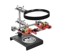 Milageto Helping Hand Soldering Station Fixing Bracket Soldering Stand with Magnifying Glass for Small Projects Inspection