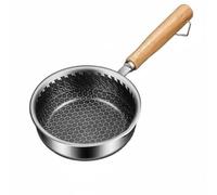 Milageto Honeycomb Frying Pan Mini Skillet Small Fry Pan Nonstick Surface Stainless Steel Frame Stable Heat Bottom Lip Suitable for Everyday Meals Light Searing Sauce Warming, 13CM