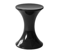 Milageto Hourglass Shape Storage Foot Rest Stool 44cmx31cm Sturdy for Bathroom Creative with Removable Lid PP Material, Black