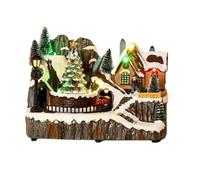 Milageto Illuminated Musical Ornament | Light up Village House Ornament, Miniature, for Shelves, Tree