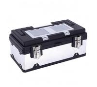Milageto Industrial Case Tool Chest Organizer Box Storage Bin Designed with Stainless Steel and Materials Secure Metal Latch and Top Handle Two-Layer