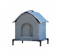 Milageto Industrial Cat House Shelter Kennel Enclosure With Elevated Stand Waterproof Outer Layer And Arched Entry suitable for gardens seaside homes mountain, Small - 33X33X33