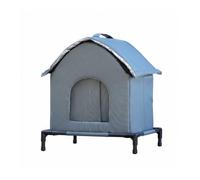 Milageto Industrial Cat House Shelter Kennel Enclosure With Elevated Stand Waterproof Outer Layer And Arched Entry suitable for gardens seaside homes mountain, Medium - 36X36X36