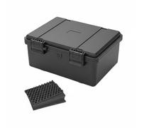 Milageto Industrial Grade Storage Box Large Capacity Heavy Duty Equipment Box Anti Burglary Lockable Shockproof Storage Case for Camping, Boating, JSJM2115T Black with Sponge