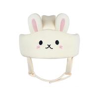 Milageto Infant Headgear Cushioned Anti-Fall Helmet Hat Open-Top Style Comfortable Fit Securing Strap Suitable for Young Children Walking Practice, White