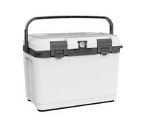 Milageto Insulated Ice Chest with Ice Packs Compact Hard-Sided Chiller with Handle Insulated for Barbecue, Portable Handheld, EPS Insulation 24h, Sealed Buckle, Scale Ruler, White