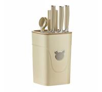 Milageto Kitchen Utensil Holder Organizer Container Using PP Material And Drain Channel To Reduce Water Buildup Suitable for cooking stations food prep corners small homes , Yellow
