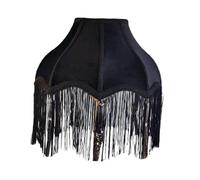 Milageto Lampshade Table Lamp Shade with Tassels Fringe Handmade Victorian Empire Pendant Lamp Shade, Antique Victorian Tassel Lampshade Replacement for E27 for Living Room Bedroom Bedside, Black