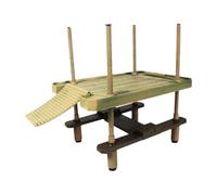 Milageto Large Turtle Basking Platform Decorative Ornament Accessories Floating Turtle Pier with Ramp Ladder for Salamanders Crabs