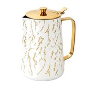 Milageto Latte Art Steaming Jug with Fine Tip Spout Elegant Stainless Steel Milk Foaming Pitcher Modern Minimalist Milk Foaming Pitcher with Lid, 2000ML