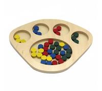 Milageto Learning Wooden Tray Educational Color Sorting Board Puzzle Toy With Discs For Early Learning Fine Motor Skills Logical Thinking Practice Suitable For Preschool Daycare Home