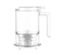 Milageto Loose Leaf Tea Infuser Pot Mug Heat Resistant Easy Clean Making Tool Transparent Steeper Easy Brew Maker Teapot, Clear White