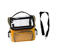 Milageto Make up Organizer Clear Makeup Brush Holder,Waterproof Transparent Makeup Bag Travel Cosmetic Bag for Makeup Artist, orange