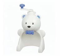 Milageto Manual Ice Portable Ice Hand Crank Snow Cone Maker Stainless Steel Device Suitable for Birthday Parties Outdoor Desserts, White, Bear