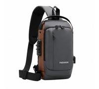 Milageto Men's Nylon Chest Bag Anti-Purloin Chest Bag with Combination Lock for Two-Wheel Travel, Commuting,