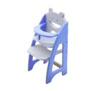 Milageto Miniature Dollhouse Highchair,Doll House Accessory Adorable 1/12 Scale Doll Furniture for Mini House Dollhouse Decoration, Blue Gray