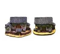 Milageto Miniature House with Yard Rustic Fairy Garden House Handcrafted Micro Landscape Cottage for Dioramas, White Wall Courtyard + White Wall House