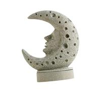 Milageto Moon Incense Burner Incense Holder Sturdy Mediation Creative Ornament Resin for SPA Desktop Office Decoration Housewarming, Gray