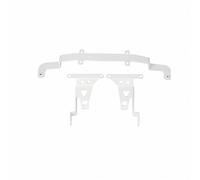 Milageto Motorcycle Light Mount Bracket Assembly with Central Brace and Side Mounts with Pre-Drilled Holes for Auxiliary Light Support Suitable for Scenic Routes Camping Rides Night Roads , White