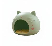 Milageto Multi Use Seat Cat House Bed Hideaway Nest Enclosed Den Secure Rattan Refuge with Four Season Cushioning and Waterproof Durability suitable for small, Green, Ice Pad