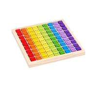 Milageto Multiplication Pattern Board with Raised Blocks Hands-on Multiplication Learning Board Visual Arithmetic Manipulative for Young Learners, Kids, Multicolor, Blister 0.3KG