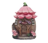 Milageto Mushroom House Garden Figurine Miniature Resin Sculpture Decoration Micro Landscape Ornament for Outside Flowerpot Courtyard