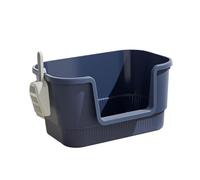 Milageto Open Litter Box Cat Toilet Extra Large with High Sides Kitty Litter Box Cat Toilet Sandbox for for All Kinds of Cat Litter, Blue