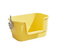 Milageto Open Litter Box Cat Toilet Extra Large with High Sides Kitty Litter Box Cat Toilet Sandbox for for All Kinds of Cat Litter, Yellow