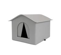 Milageto Outdoor Cat Shelter Rainproof House Tent Enclosure With Heat Retaining Body And Removable Cozy Pad for Stray Cats And Feral Cats Porch Balcony Backyard Garden, Gray, L 20 Jin