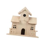 Milageto Outside Bird House, Outdoor Birdhouse Room Wooden Decoration DIY Unpainted Hanging Birdhouse Hummingbird Nesting for Outdoor