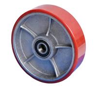 Milageto Pallet Jack Steering Wheel Double Sealed Bearings Spare Shock Absorption Smooth for Hand Truck Silent Replacement 180mmx50mm, Red PU Wheel