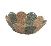 Milageto Paper Rope Woven Basket, Desktop Organizer, Lightweight Round Decorative Sundries Container Bread Fruit Serving Bowl, Dark Green
