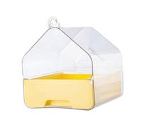 Milageto Parrot Bath Shower Box Birds Bath House Birdcage Cage Accessories Small Bird Cage Parrot Bathing Tub for Parakeets Budgie, Yellow