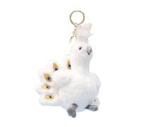 Milageto Peacock Keychain Cute Peacock Doll for Bags Backpack Handbag Party Favor, White