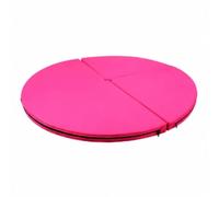 Milageto Performance Mat Foldable Design Round Gymnastics Mat Impact Absorption Thick Crash Pad for Gymnasts, Stretching and Flexibility Users, Dance Studio, Rose Red, Diameter 120cm, Thickness 5cm