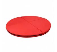 Milageto Performance Mat Foldable Design Round Gymnastics Mat Impact Absorption Thick Crash Pad for Gymnasts, Stretching and Flexibility Users, Dance Studio, Red, Diameter 120cm, Thickness 3cm