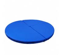 Milageto Performance Mat Foldable Design Round Gymnastics Mat Impact Absorption Thick Crash Pad for Gymnasts, Stretching and Flexibility Users, Dance Studio, Blue, Diameter 120cm, Thickness 3cm