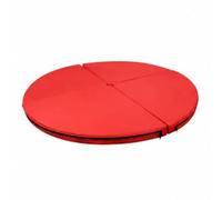 Milageto Performance Mat Foldable Design Round Gymnastics Mat Impact Absorption Thick Crash Pad for Gymnasts, Stretching and Flexibility Users, Dance Studio, Red, Diameter 120cm, Thickness 10cm