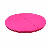 Milageto Performance Mat Foldable Design Round Gymnastics Mat Impact Absorption Thick Crash Pad for Gymnasts, Stretching and Flexibility Users, Dance Studio, Rose Red, Diameter 120cm, Thickness 10cm