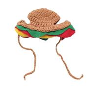 Milageto Pet Cat Hat Cat Costume Hamburger Shape Handmade Easy to Wear Creative Dress up Headdress Headpiece for Cats Puppy Featival