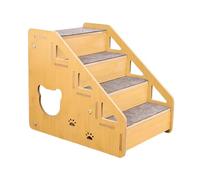 Milageto Pet Ramp Non Slip Supplies Multifunctional Easy Assembly Portable Sturdy for Sofa Kitten High Bed Small and Older Animals, 4 Tier