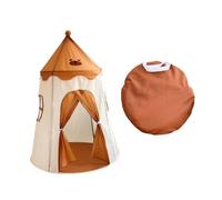 Milageto Play Tent for Kids Toy, Teepee Castle Tent Creative Indoor and Outdoor Games Children Castle Playhouse for Carnivals, Brown