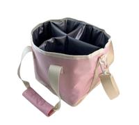 Milageto Portable Beverage Carrier Bottle Tote Organizer Bag with Insulated Shell and Separated Compartments Adjustable Strap and Handheld Option Suitable for, Array, Pink, 21 18 21cm