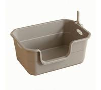Milageto PP Cat Toilet with Cleanup Tool Easy to Clean High-Sided with Carrying Handles Sturdy Pet Toilet for Home, Gray