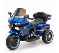 Milageto Push-Along Motorcycle Athletic Design Motorcycle with Headlights Slip-Resistant Electric Push-Along with Backrest for, Blue, Sapphire Blue Dual Drive 12V7A Leather Seat