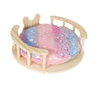 Milageto Rabbit Bed with Mat Cute Shape Hideaway Nest Bunny Playhouse Small Pets House for Puppy Guinea Pigs Chinchillas Hamsters Rat, round