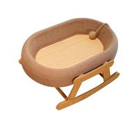 Milageto Raised Cat Swing Bed, Cot, Oval Shaped, Comfortable, Breathable, Brown