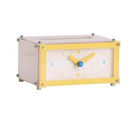 Milageto Rectangular Tabletop Tissue Holder Clock Easy- Checkered TopTissue Timepiece 2-in-1 for Nightstand, Bedside Table, Bedroom